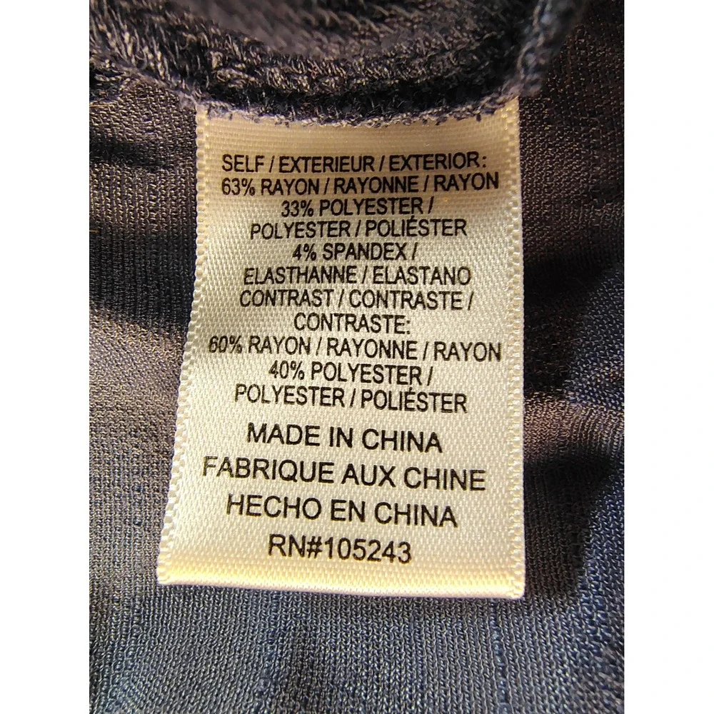 Bobeau Womens Blue Gray Short Sleeve Ruffle Hem Button Back Tunic Top Large